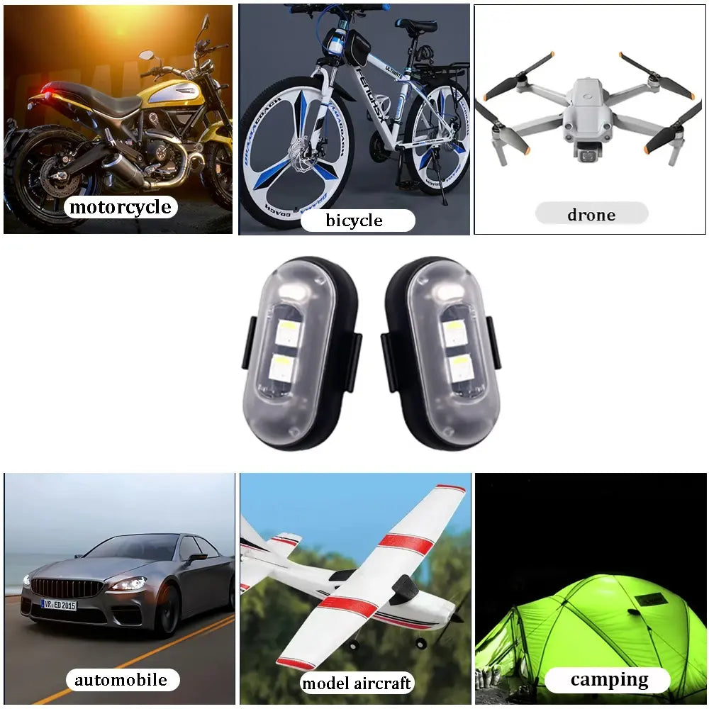 RGB Led Aircraft Strobe Lights Motorcycle Lights LED Flash Position Wireless Light Aircraft Airplane Helicopter Warning Lights
