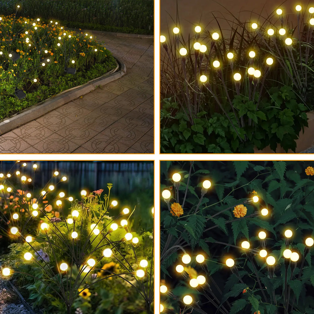Solar Lights Outdoor Waterproof 2 Pack, Upgraded Outdoor Firefly Light for Yard Patio Garden Decor, Solar Lights for outside Gardening Supplies,Gifts for Grandma
