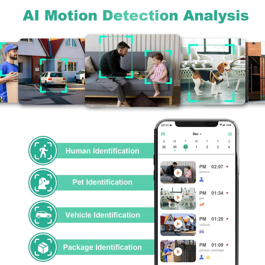 Vision Well Wireless Camera for Home Protection, with 1080P HD, Wifi, Spotlight, AI Siren, Color Night Vision, Two-Way Audio, and Sd/Cloud Storage.