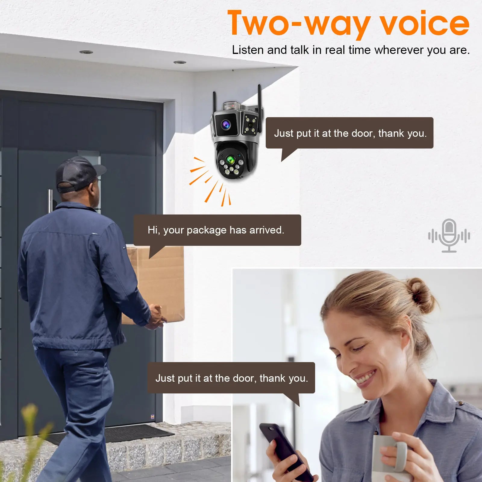COOHILIGH 2K Wireless Dual Lens Security Camera with Color Night Vision, Two Way Audio, 360° Pan Tilt, Motion Tracking for Indoor Outdoor Home Yard Garage Tiktokshopspringglowup