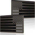 3D Metal All Black American Flag Emblem Decal Stickers (1 Pair), Matte Black 5" X 3" Patriotic USA US Flag Car Decals Bumper Stickers for Truck, Window, Motorcycle, Support US Military