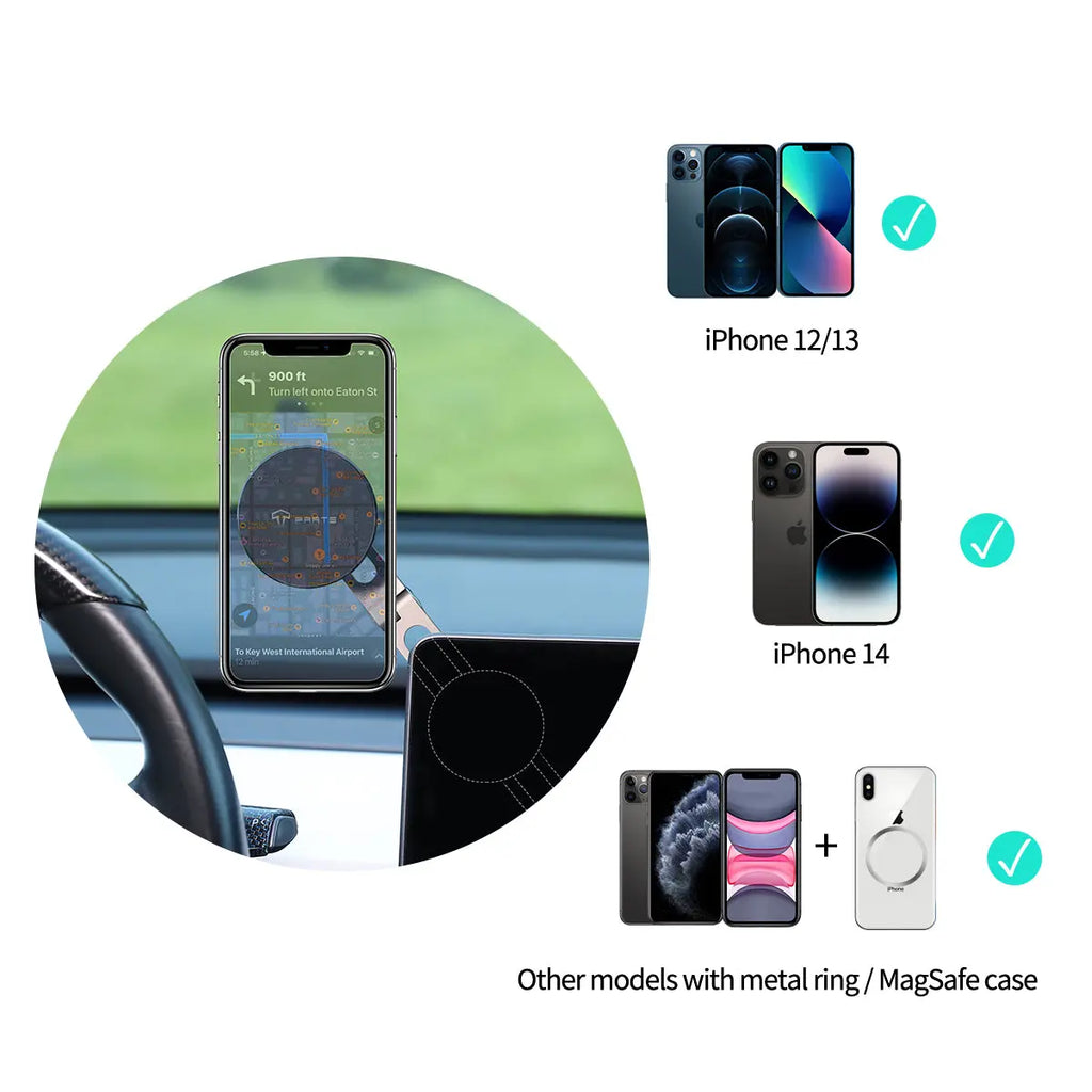 TPARTS Retractable Magnetic Car Cellphone Mount for Tesla Model 3 / Model Y