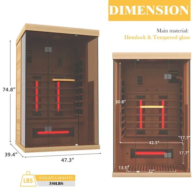 Infrared Sauna, 2 Person, Bluetooth Compatible