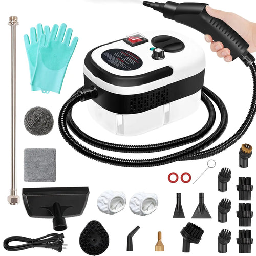 2500W Handheld Steam Cleaner High-Temperature 221 ℉ & High-Pressure 3.0Bar Portable Car Steamer with 20 Accessories for Kitchen Grease Car Detailing & Bathroom Cleaning