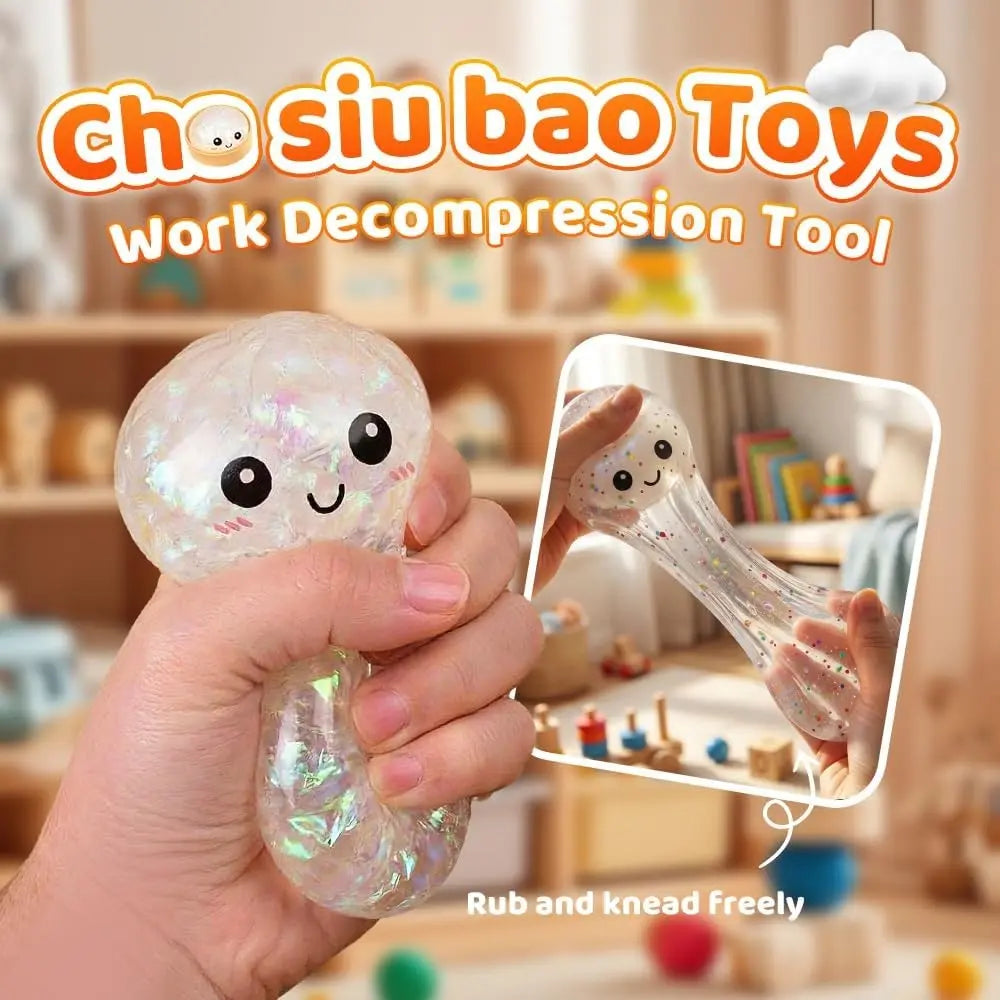 Dumpling-Shaped Squeeze Toy — Mystery Sensory Squeeze Toy — Stress Relief & Anxiety Reducer — Soft, Squeezable Dough — Suitable for Adults — Ideal for Classroom Rewards and Party Favors