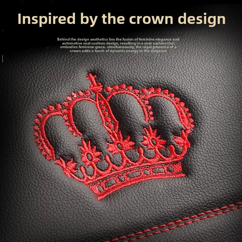 Front Seat Full Coverage 2PCS Car Seat Cover - Waterproof & Stain-Resistant PU Leather - Durable Long-Lasting - Crown Embroidery - Full Wrap-Around Protection Kit