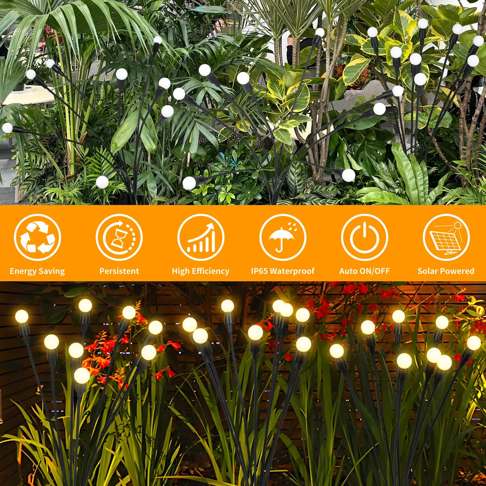 Solar Lights Outdoor Waterproof 2 Pack, Upgraded Outdoor Firefly Light for Yard Patio Garden Decor, Solar Lights for outside Gardening Supplies,Gifts for Grandma