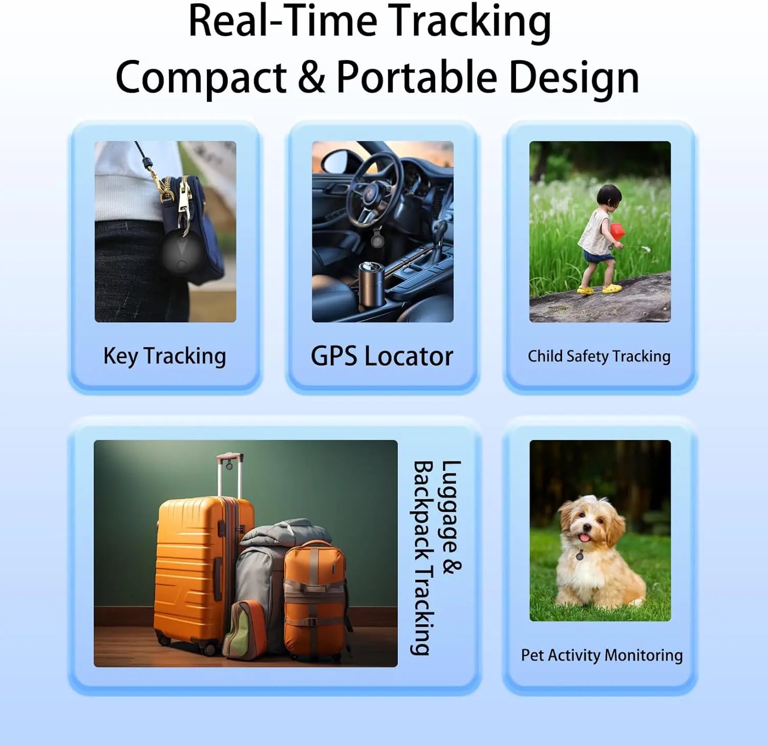 Magnetic Mini GPS Tracker Device with Waterproof Case, No Monthly Fee, Anti-Lost Device, Pet Tracker, Works with Apple Find My