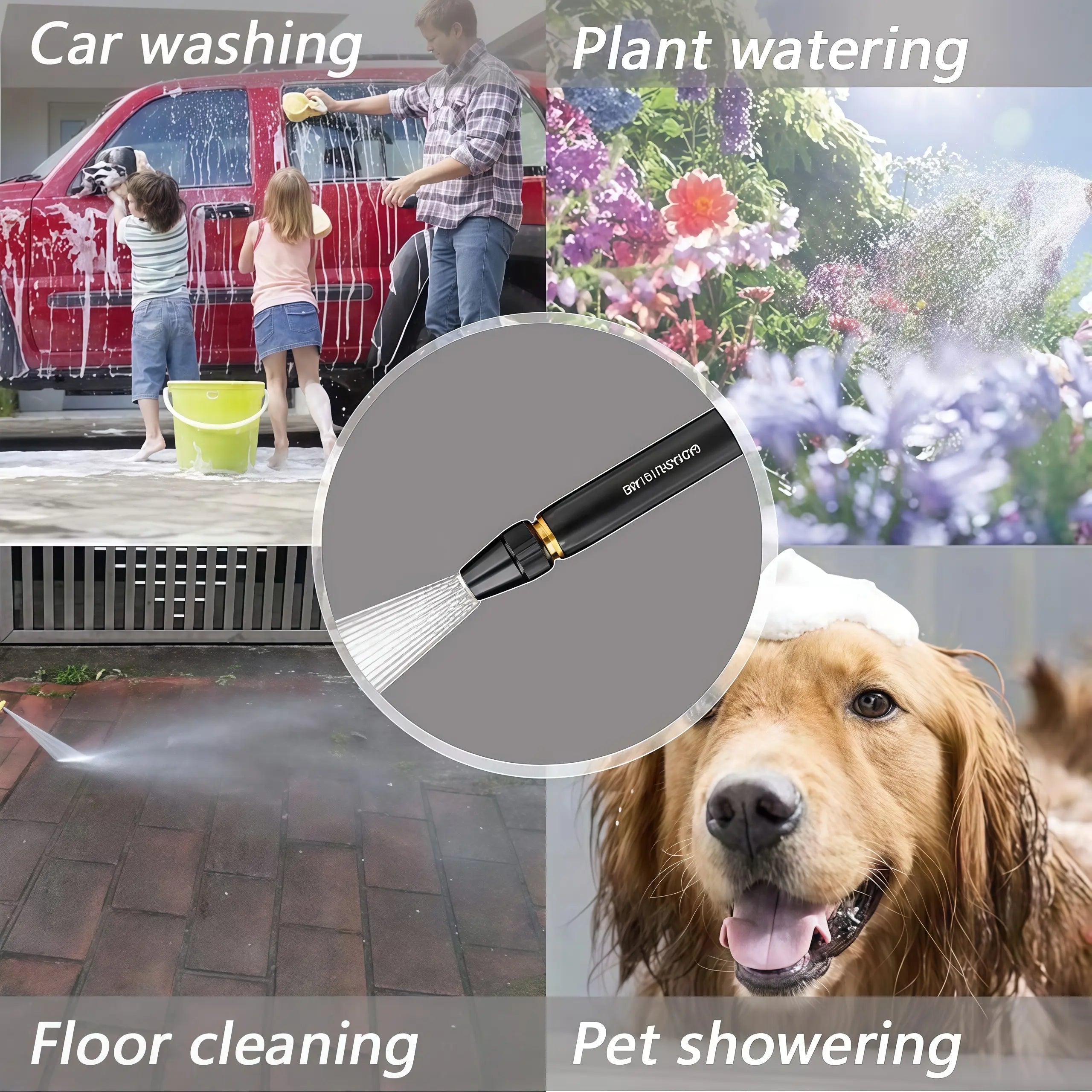 Home High-Pressure Car Wash Water Gun with Booster Nozzle and Hose, a Must-Have for Watering Plants and Vegetables, and Car Washing #Summervibes