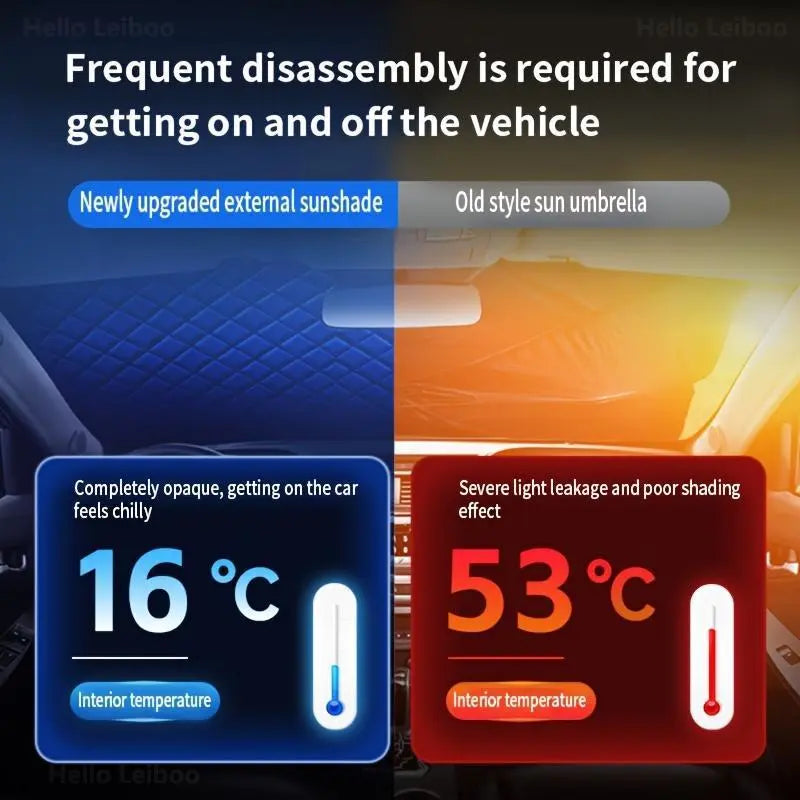 Foldable Anti-Uv Windshield Sunshade, Multipurpose Car Front Window Heat Protective Umbrella for Sedan Suvs, Automotive Exterior Accessories for Men & Women, Car Stuff, Vehicle