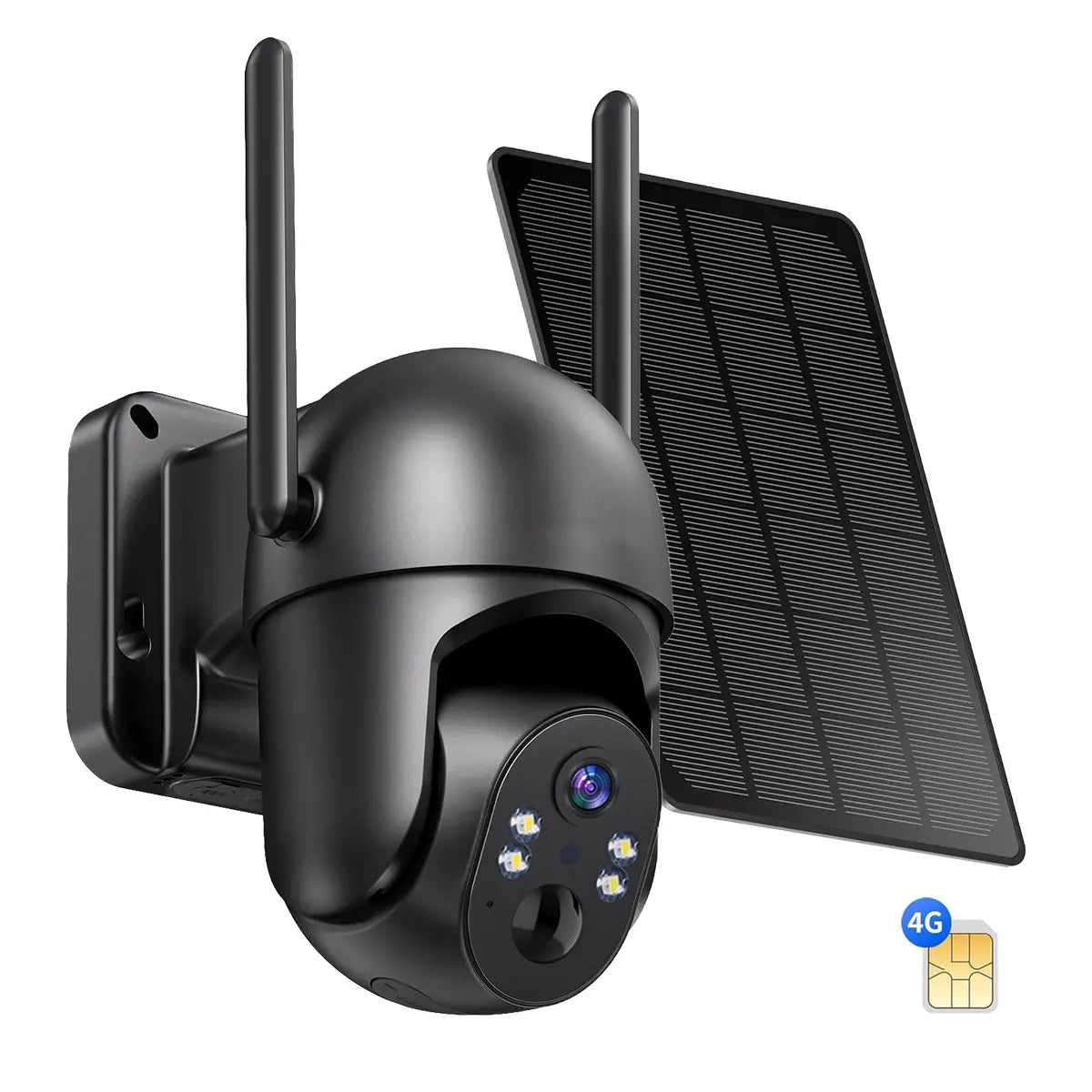 32MP 4G LTE Cellular Security Camera, Security Cameras Wireless Outdoor, Solar Powered Home Camera with 360° View, Pan & Tilt, 2.7K Color Night Vision, 2-Way Talk, Built-In SIM Card, IP65 - Black