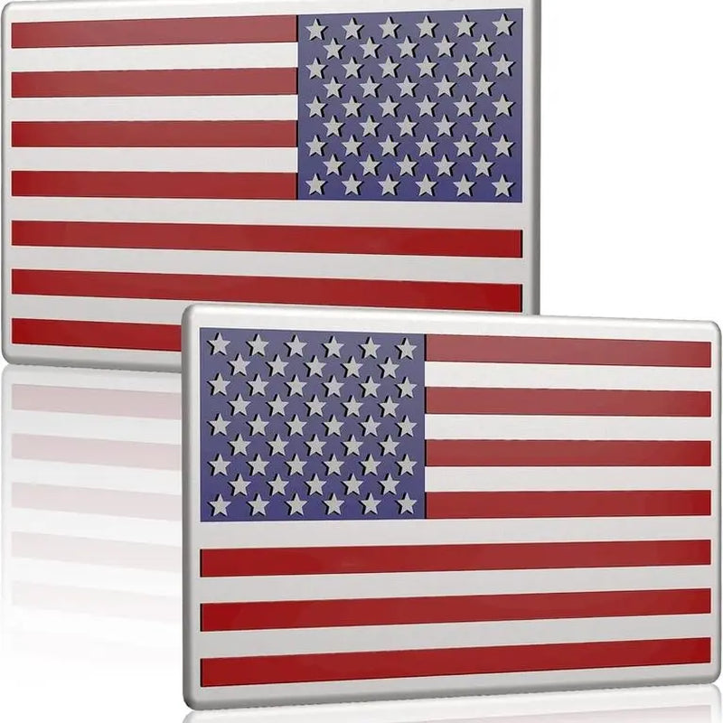 3D Metal All Black American Flag Emblem Decal Stickers (1 Pair), Matte Black 5" X 3" Patriotic USA US Flag Car Decals Bumper Stickers for Truck, Window, Motorcycle, Support US Military