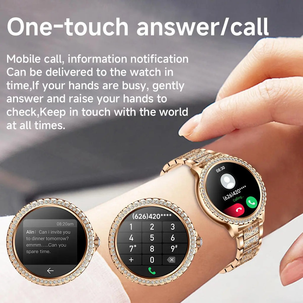 Fashion Smart Watch for Women, 1.32-Inch HD Large Screen Digital Watch with 2 Straps, Waterproof Fitness Tracker, Compatible with Android and Ios Systems, Wearable Wristwatch