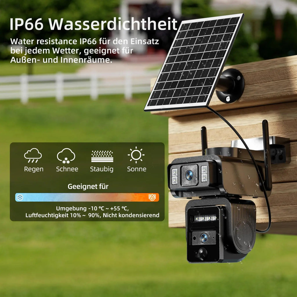 Seckun Solar Cctv Wifi Security Camera with Spotlight,1080P HD Clear Picture,Plr Motiondetection, Color Night Vision, Waterproof Black Security Wireless Camera Dual Lenses, No Dead Ends.Automatic Tracking Wireless Deals for You Two-Way Audio Aj19-Wifi