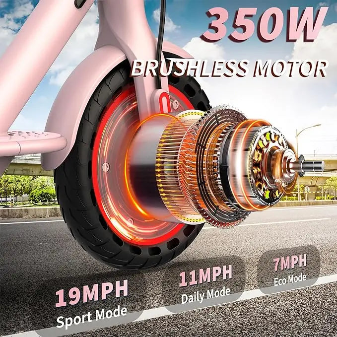 AOPO Foldable Electric Commuter Scooter 350W Motor, 8.5-Inch Solid Tires, up to 19 MPH |12-16 Mile Range, Portable Commuting Scooter | Puncture-Proof Tire Smart APP Control | Warm Spring Commuting Scooter Tiktokshopspringglowup