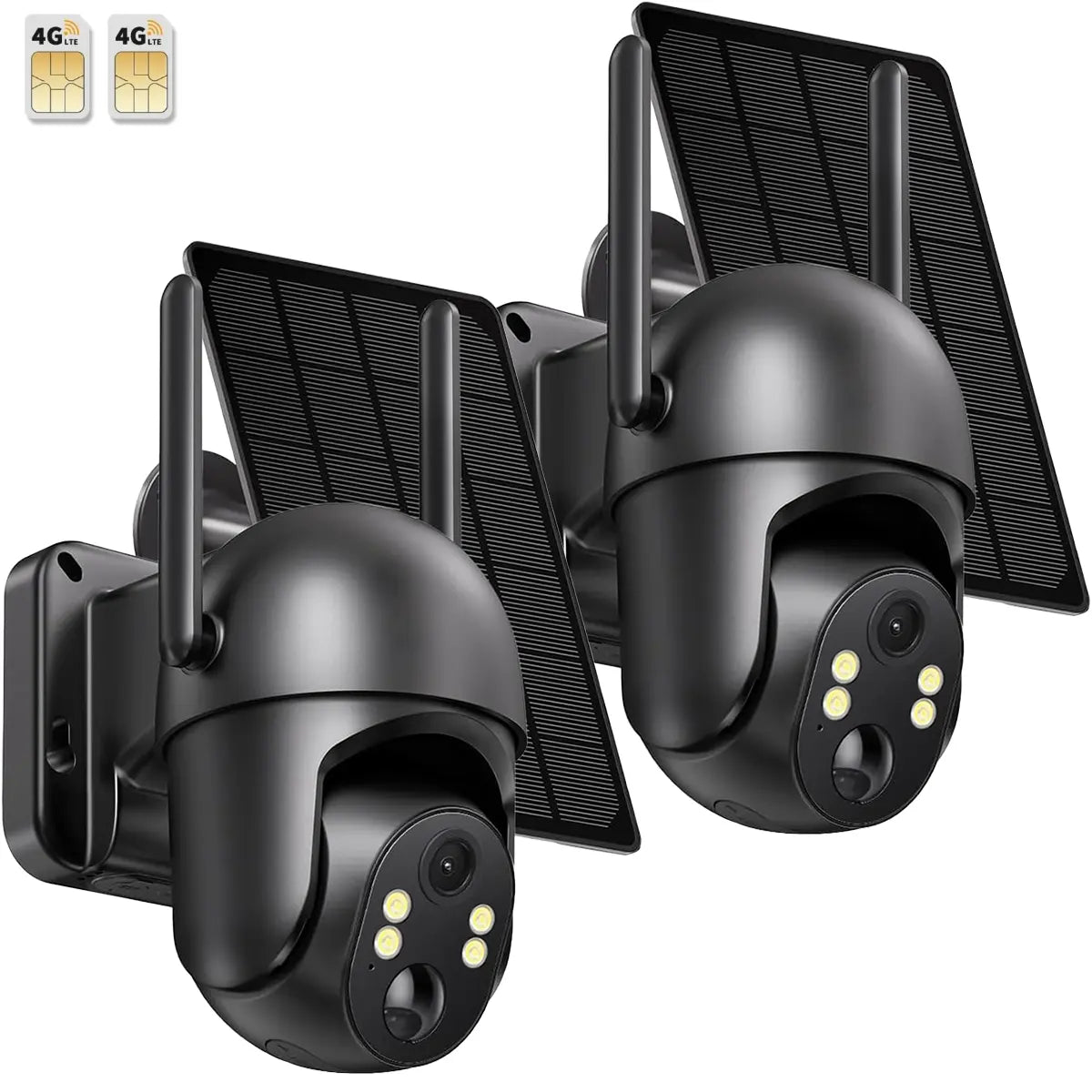 32MP 4G LTE Cellular Security Camera, Security Cameras Wireless Outdoor, Solar Powered Home Camera with 360° View, Pan & Tilt, 2.7K Color Night Vision, 2-Way Talk, Built-In SIM Card, IP65 - Black