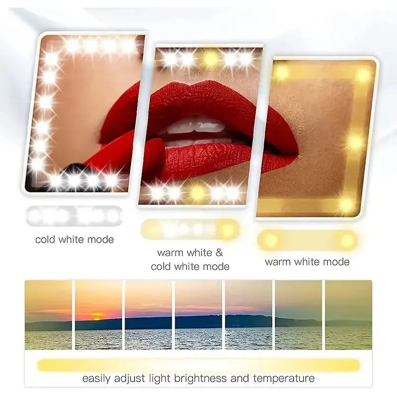 Joytutus Summervibes Car Sun Visor Vanity Mirror with 60 Leds Dimmable Touch Control Rechargeable 50% Brighter 60% More Energy Efficient Universal Fit Batteries Included, Led Car Ambient Light, Car Accessories
