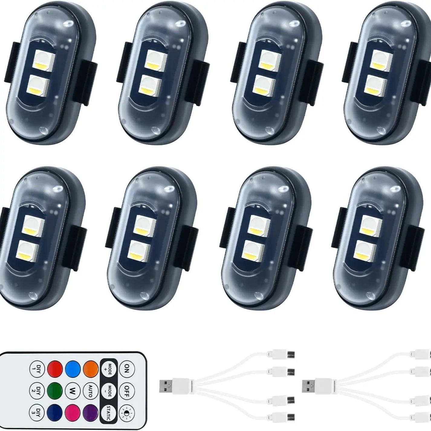RGB Led Aircraft Strobe Lights Motorcycle Lights LED Flash Position Wireless Light Aircraft Airplane Helicopter Warning Lights