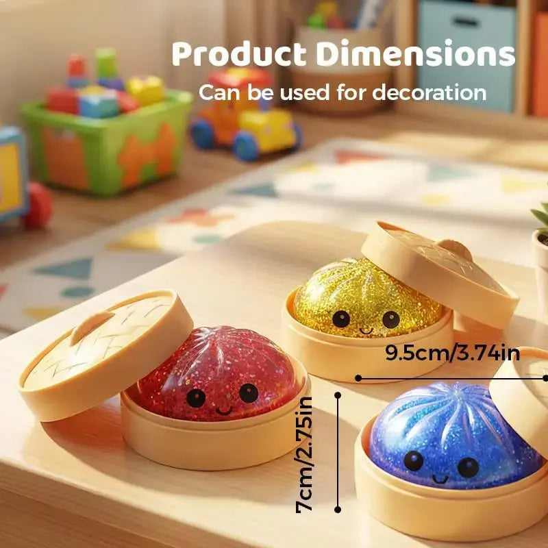 Cute Dumpling-Shaped Slow Rebound Stress Relief Toy, Soft TPR Material, Random Style, Anime-Inspired Silicone Design. Ideal Birthday, Valentine'S Day, Easter, Thanksgiving and Christmas Gift for Kids.