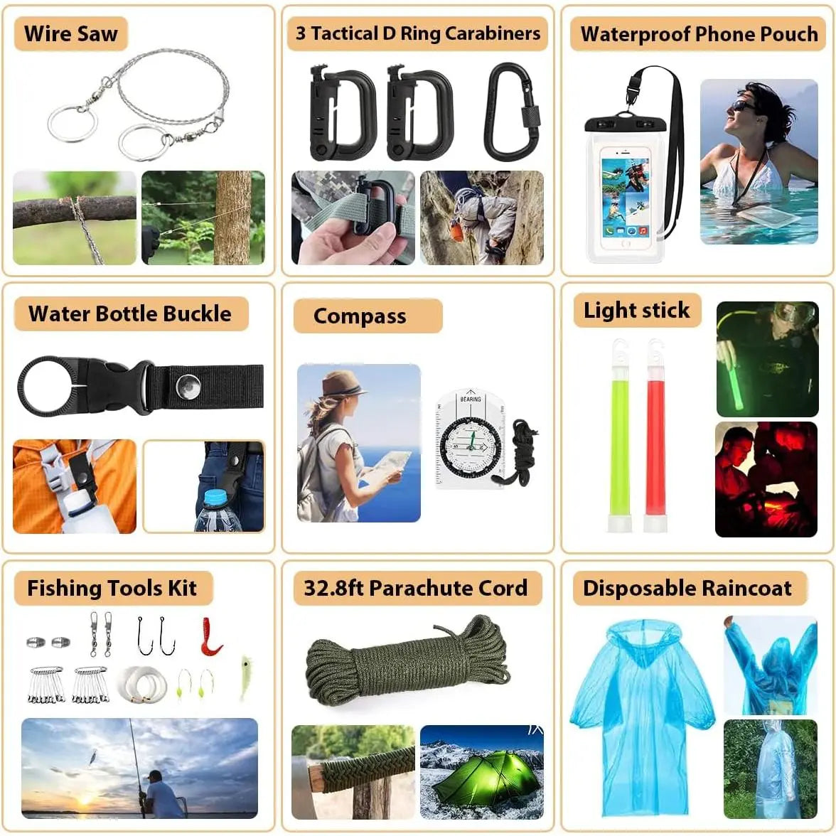 Kit, 250Pcs Gear First Aid Kit with Molle System Compatible Bag and Emergency Tent, Emergency Kit for Earthquake, Outdoor Adventure, Hiking, Hunting, Gifts for Men Women