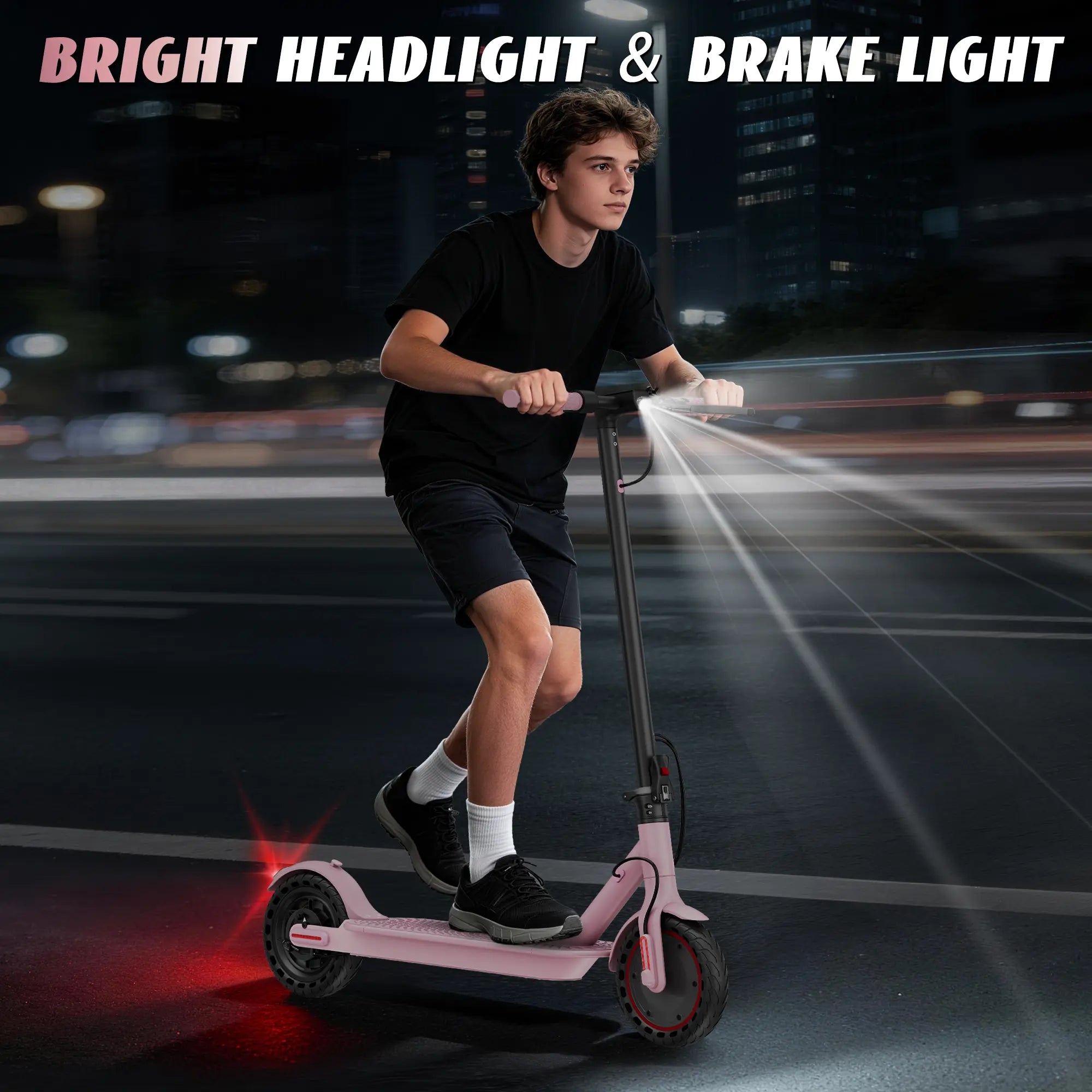 AOPO Foldable Electric Commuter Scooter 350W Motor, 8.5-Inch Solid Tires, up to 19 MPH |12-16 Mile Range, Portable Commuting Scooter | Puncture-Proof Tire Smart APP Control | Warm Spring Commuting Scooter Tiktokshopspringglowup