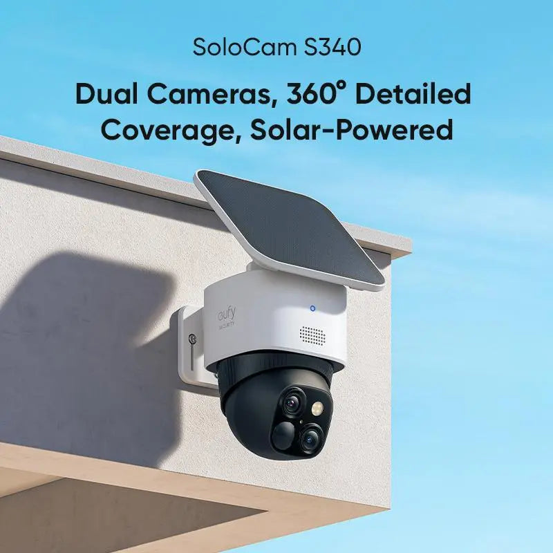 Eufy Security Solocam S340, Solar Security Cameras Wireless Outdoor