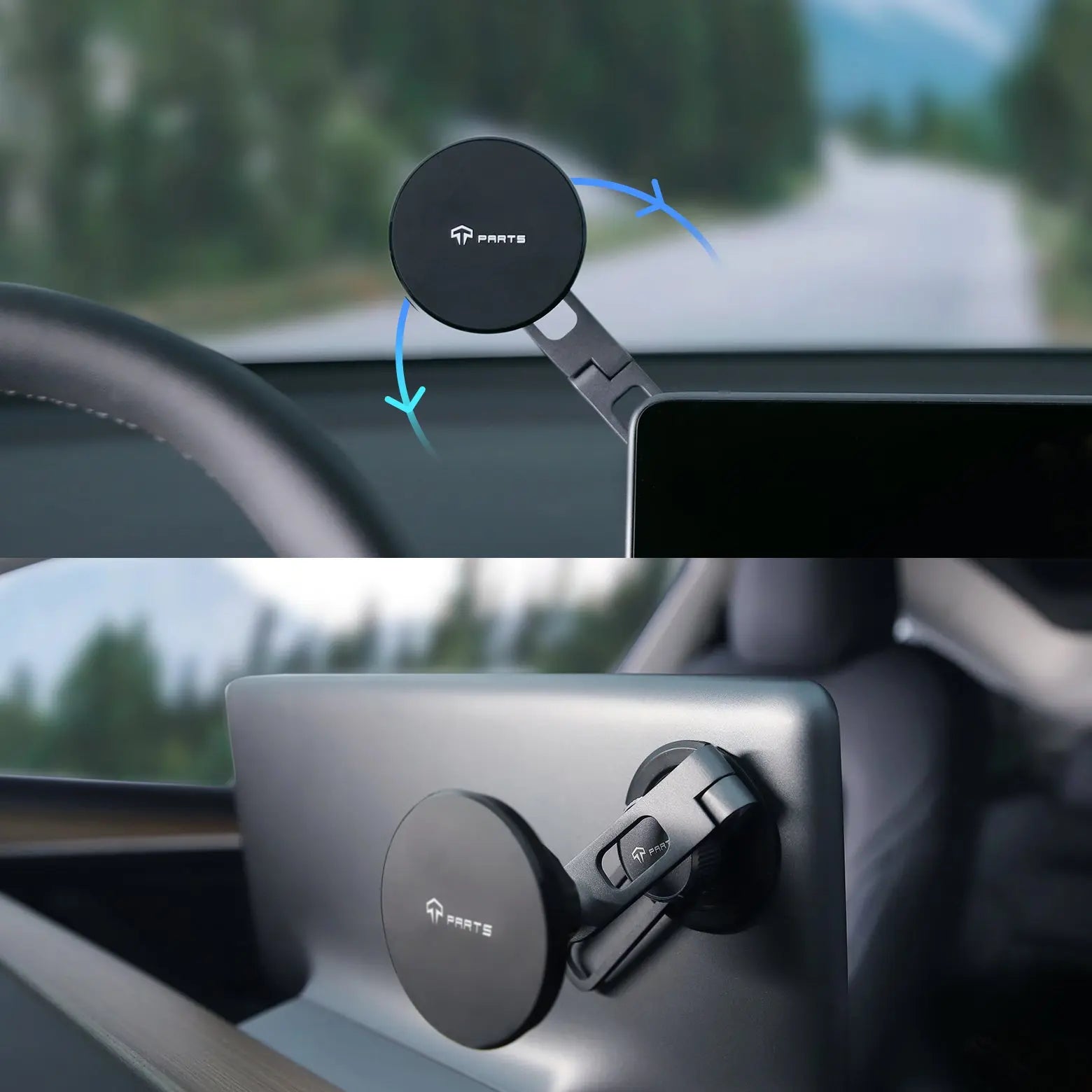 TPARTS Retractable Magnetic Car Cellphone Mount for Tesla Model 3 / Model Y
