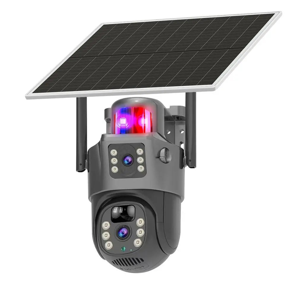 Triple-Lens Solar 360° Dome Camera, 360 Camoflauge Security Cameras Wireless Outdoor Solar Powered, Cameras for Home Security, 360 Pan & Tilt Surveillance Camera for Valentine’S Day Gift