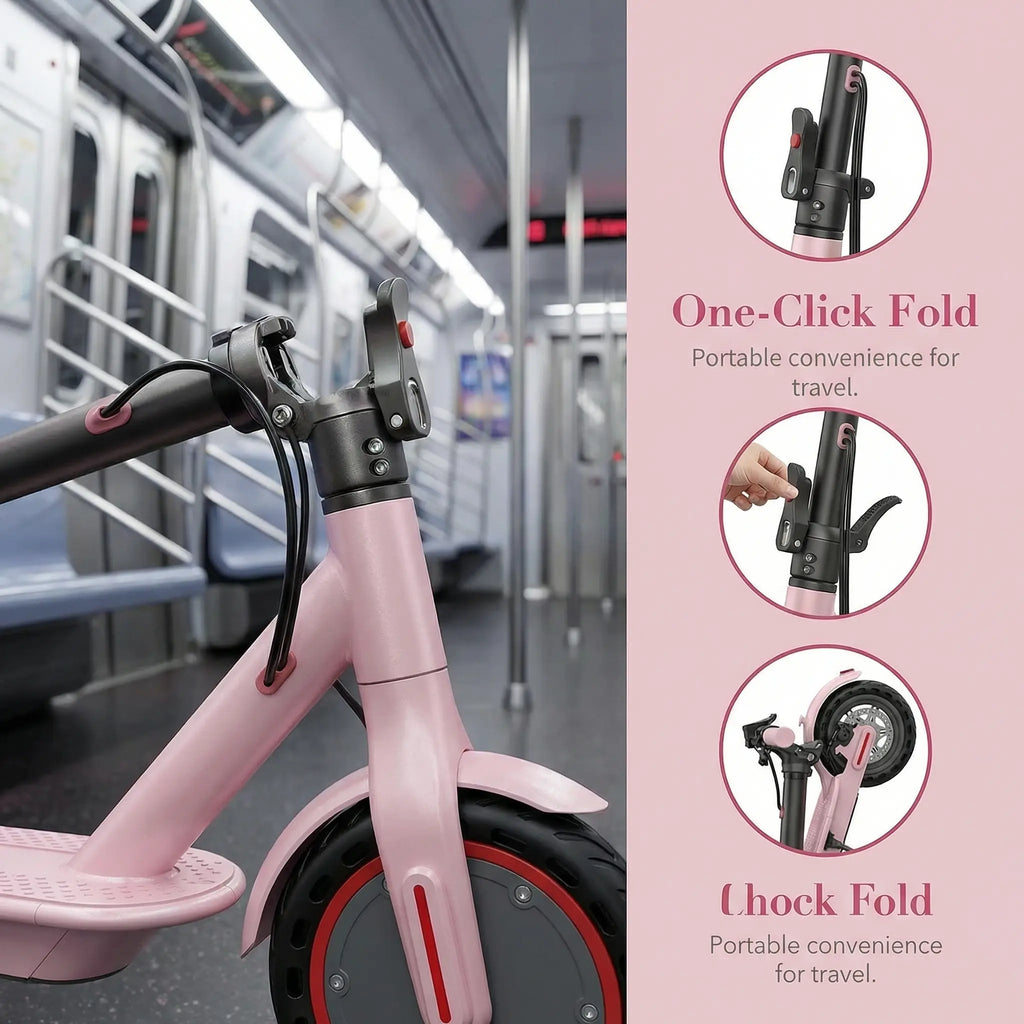 AOPO Foldable Electric Commuter Scooter 350W Motor, 8.5-Inch Solid Tires, up to 19 MPH |12-16 Mile Range, Portable Commuting Scooter | Puncture-Proof Tire Smart APP Control | Warm Spring Commuting Scooter Tiktokshopspringglowup