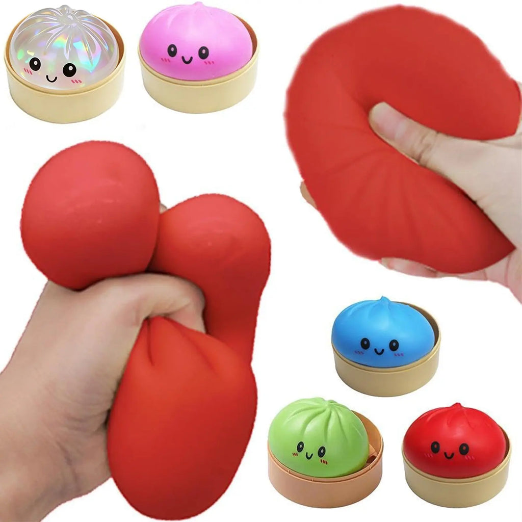Dumpling-Shaped Squeeze Toy — Mystery Sensory Squeeze Toy — Stress Relief & Anxiety Reducer — Soft, Squeezable Dough — Suitable for Adults — Ideal for Classroom Rewards and Party Favors
