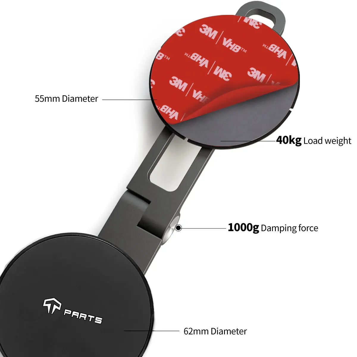 TPARTS Retractable Magnetic Car Cellphone Mount for Tesla Model 3 / Model Y