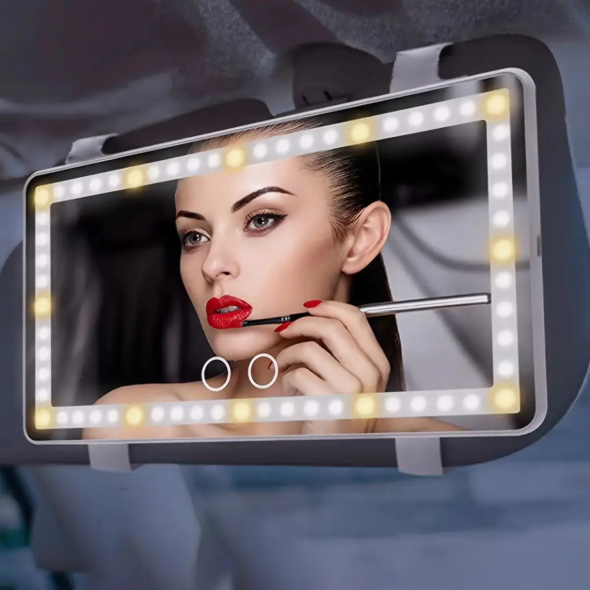 Joytutus Summervibes Car Sun Visor Vanity Mirror with 60 Leds Dimmable Touch Control Rechargeable 50% Brighter 60% More Energy Efficient Universal Fit Batteries Included, Led Car Ambient Light, Car Accessories