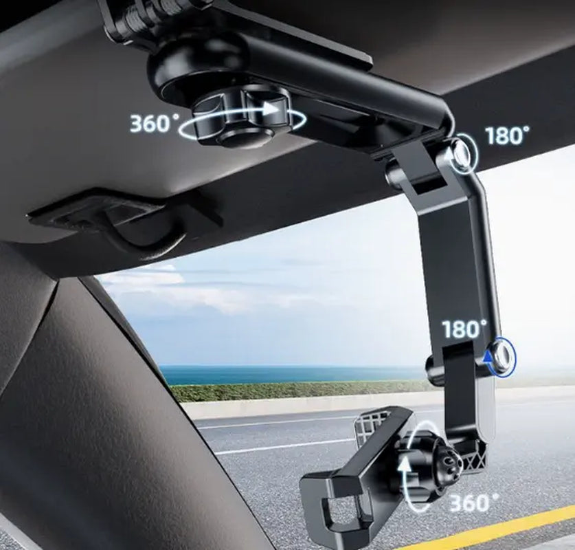 New 1080° Multi-Function Sun Visor Universal 360 Degree Rotating Phone Holder Suitable for Any Scene Car Holder-Rotatable and Retractable Porte Para Telefono Bracket Carmobile Supplies