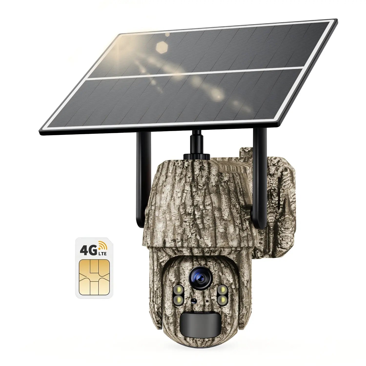 32MP 4G LTE Cellular Security Camera, Security Cameras Wireless Outdoor, Solar Powered Home Camera with 360° View, Pan & Tilt, 2.7K Color Night Vision, 2-Way Talk, Built-In SIM Card, IP65 - Black