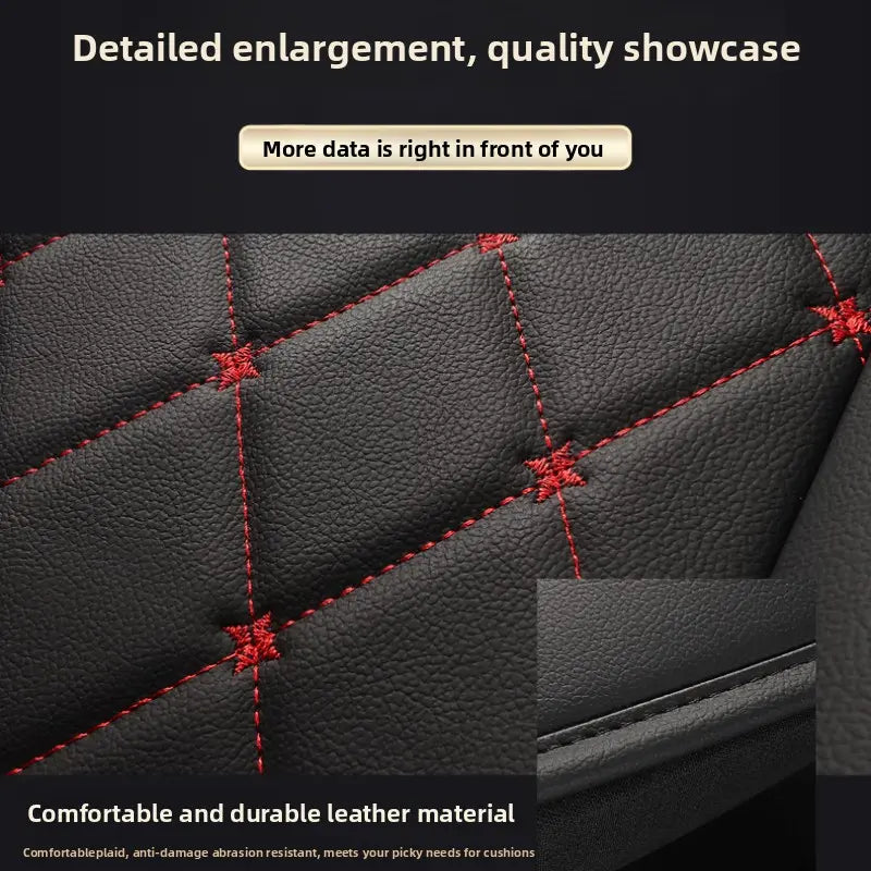 Front Seat Full Coverage 2PCS Car Seat Cover - Waterproof & Stain-Resistant PU Leather - Durable Long-Lasting - Crown Embroidery - Full Wrap-Around Protection Kit