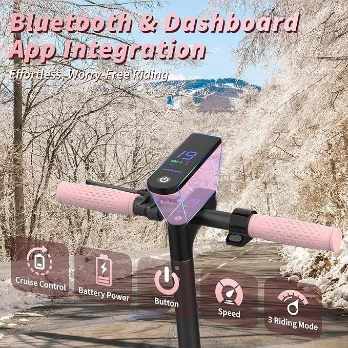 AOPO Foldable Electric Commuter Scooter 350W Motor, 8.5-Inch Solid Tires, up to 19 MPH |12-16 Mile Range, Portable Commuting Scooter | Puncture-Proof Tire Smart APP Control | Warm Spring Commuting Scooter Tiktokshopspringglowup