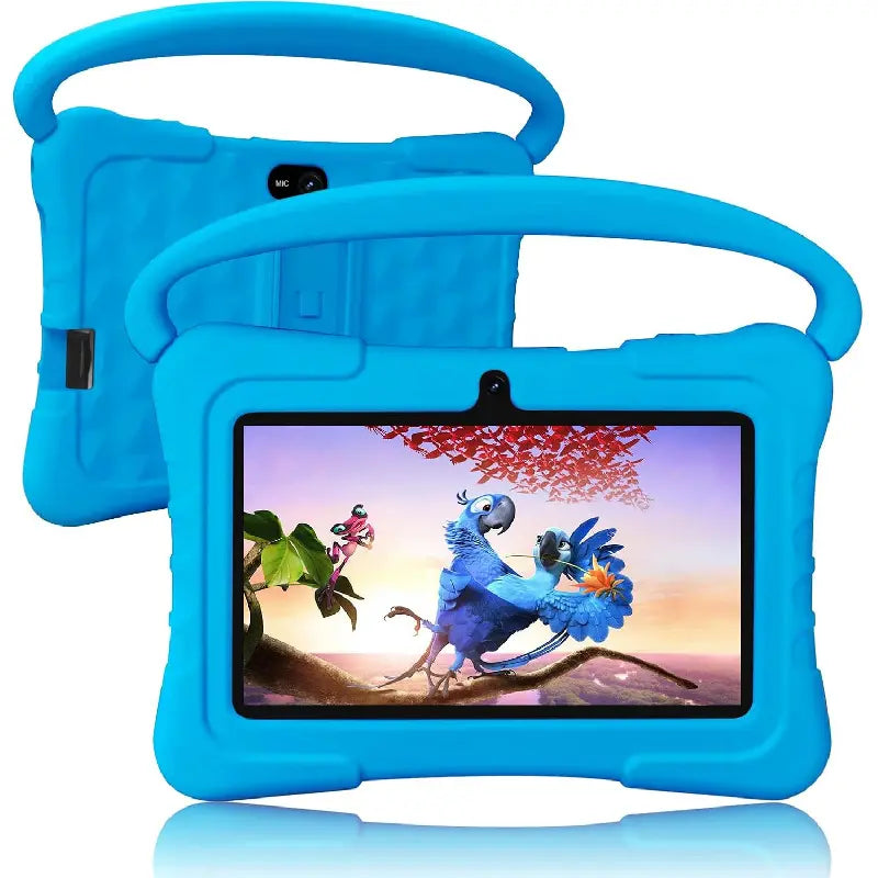 Tablet 7 Inch with Shockproof Case, 1GB RAM 32GB ROM, Android Tablet with Bluetooth, Wifi, GMS, Parental Control, Educational, Games(Blue)