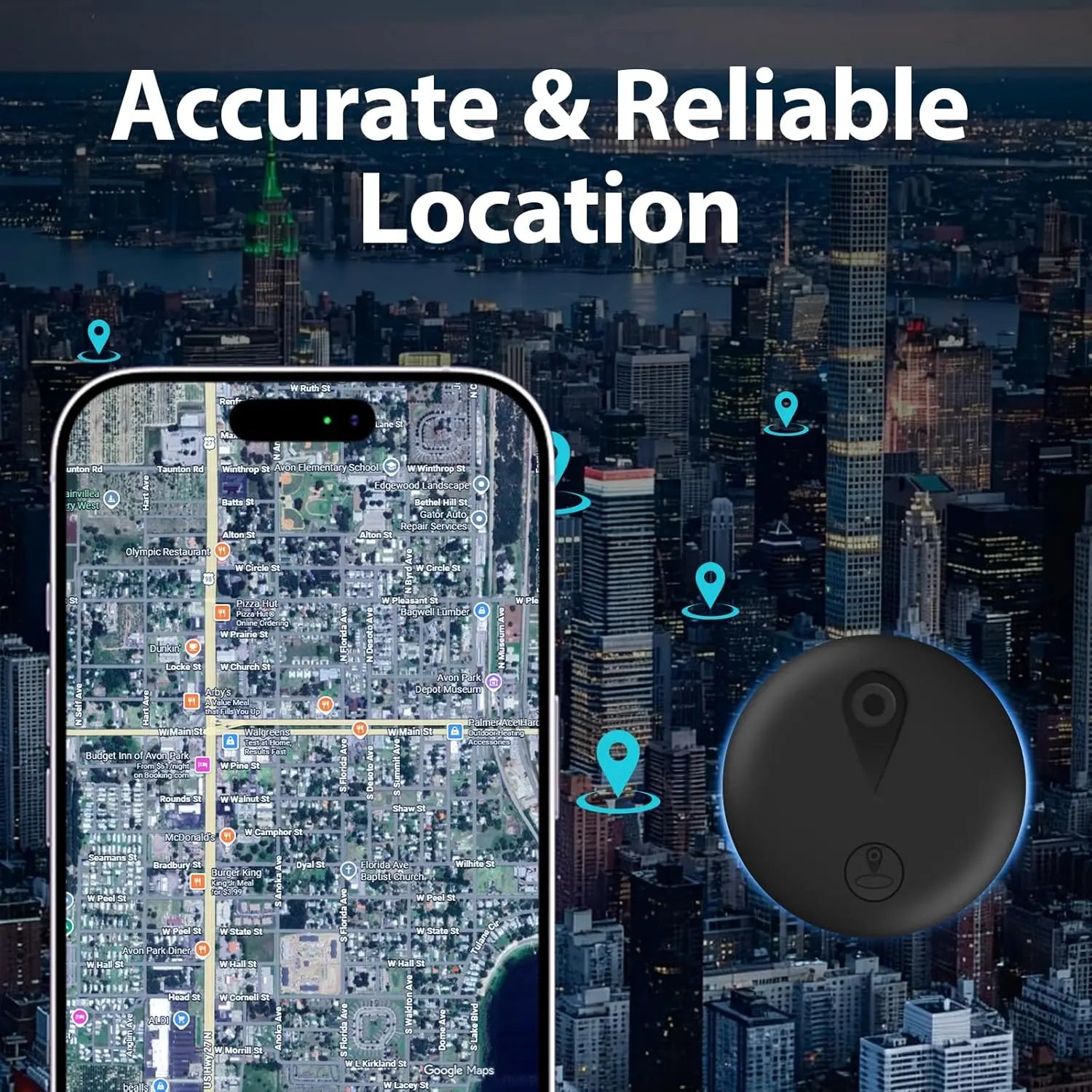 Magnetic Mini GPS Tracker Device with Waterproof Case, No Monthly Fee, Anti-Lost Device, Pet Tracker, Works with Apple Find My
