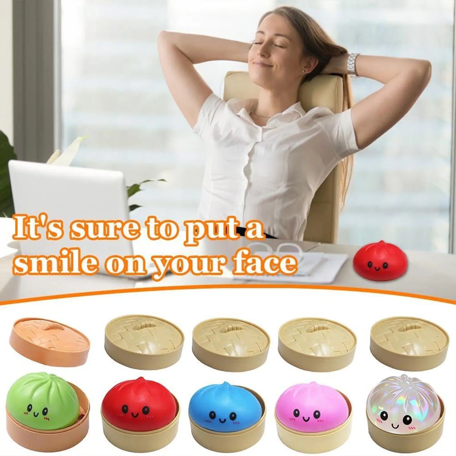 Dumpling-Shaped Squeeze Toy — Mystery Sensory Squeeze Toy — Stress Relief & Anxiety Reducer — Soft, Squeezable Dough — Suitable for Adults — Ideal for Classroom Rewards and Party Favors