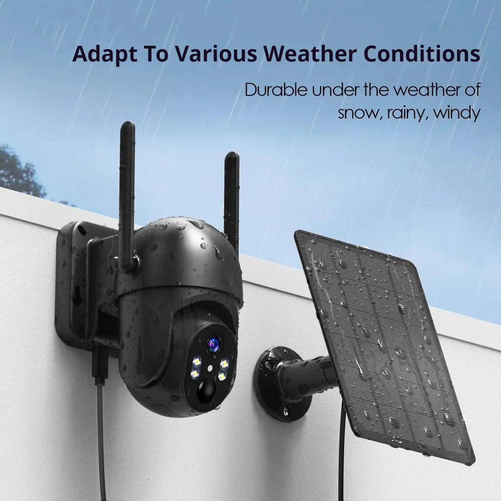 32MP 4G LTE Cellular Security Camera, Security Cameras Wireless Outdoor, Solar Powered Home Camera with 360° View, Pan & Tilt, 2.7K Color Night Vision, 2-Way Talk, Built-In SIM Card, IP65 - Black