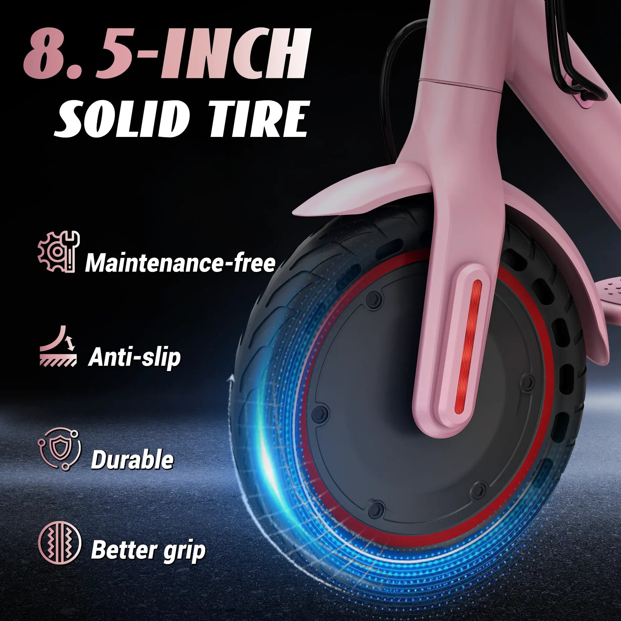 AOPO Foldable Electric Commuter Scooter 350W Motor, 8.5-Inch Solid Tires, up to 19 MPH |12-16 Mile Range, Portable Commuting Scooter | Puncture-Proof Tire Smart APP Control | Warm Spring Commuting Scooter Tiktokshopspringglowup