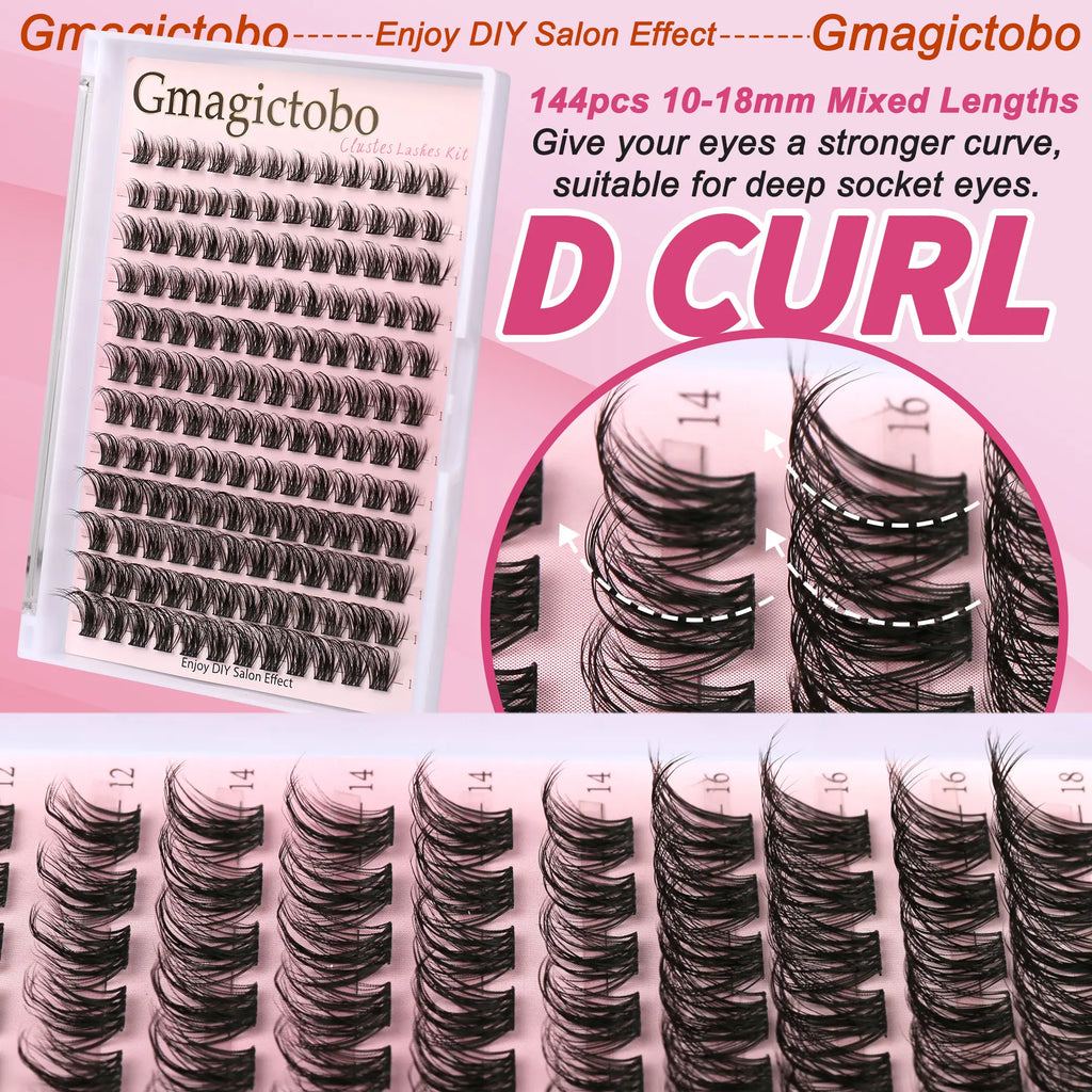 No Itchy Eyes Here Long-Lasting, Waterproof & Super Soft & Thin Band | Waterproof Long-Lasting Natural Daily Volume Style Beginner-Friendly DIY Lashes for Flawless Voluminous Look Trendy Must-Have Clusters