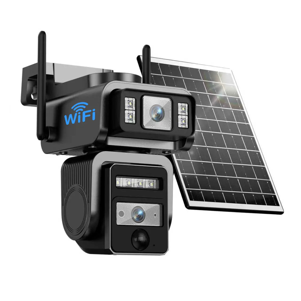 Seckun Solar Cctv Wifi Security Camera with Spotlight,1080P HD Clear Picture,Plr Motiondetection, Color Night Vision, Waterproof Black Security Wireless Camera Dual Lenses, No Dead Ends.Automatic Tracking Wireless Deals for You Two-Way Audio Aj19-Wifi