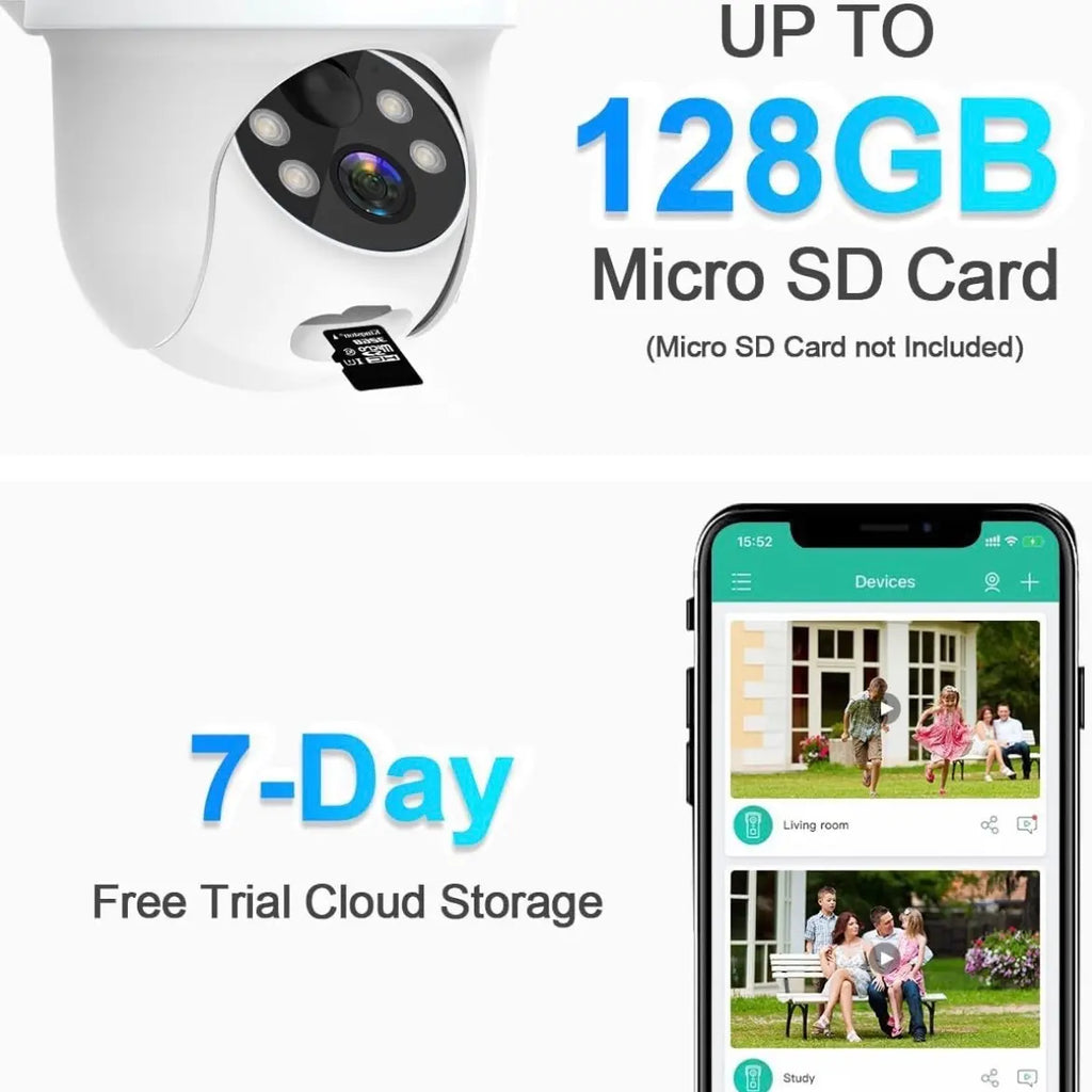 Security Solar Wireless Camera for Outdoor with 360° View