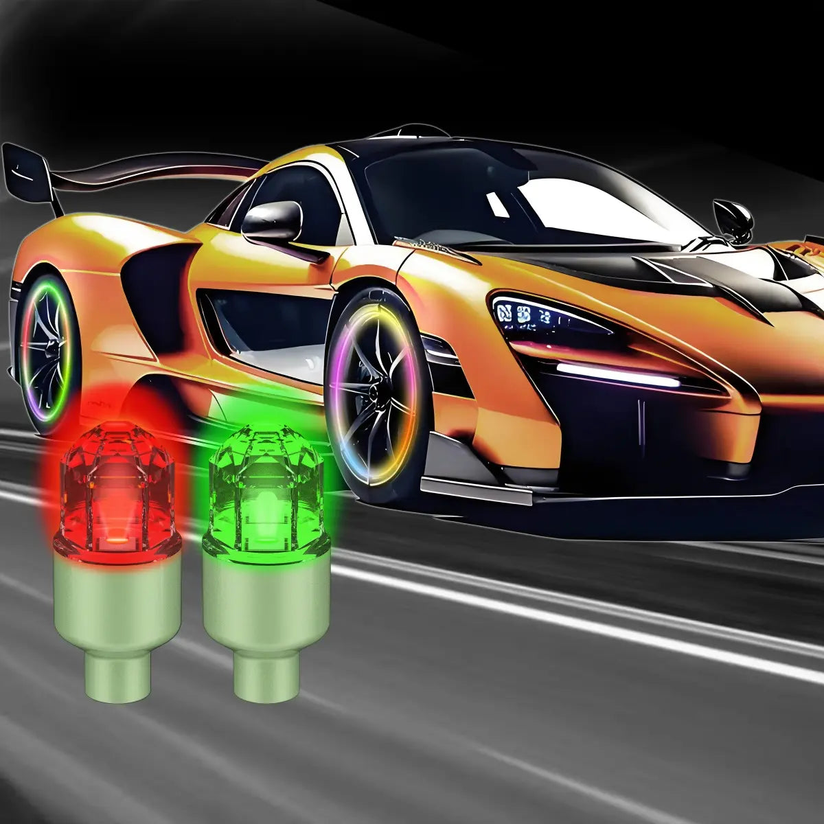 QIFOR LED Wheel Light Waterproof Luminous Car Tire Valve Caps Vibration-Sensitive LED Tire Valve Cap-Bicycle Car Motorcycle Tire Led