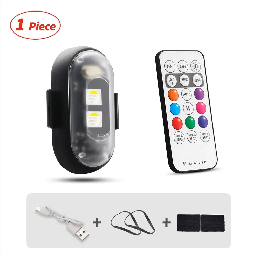 RGB Led Aircraft Strobe Lights Motorcycle Lights LED Flash Position Wireless Light Aircraft Airplane Helicopter Warning Lights