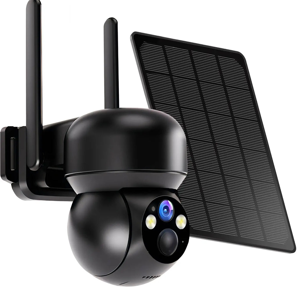 32MP 4G LTE Cellular Security Camera, Security Cameras Wireless Outdoor, Solar Powered Home Camera with 360° View, Pan & Tilt, 2.7K Color Night Vision, 2-Way Talk, Built-In SIM Card, IP65 - Black