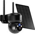 32MP 4G LTE Cellular Security Camera, Security Cameras Wireless Outdoor, Solar Powered Home Camera with 360° View, Pan & Tilt, 2.7K Color Night Vision, 2-Way Talk, Built-In SIM Card, IP65 - Black