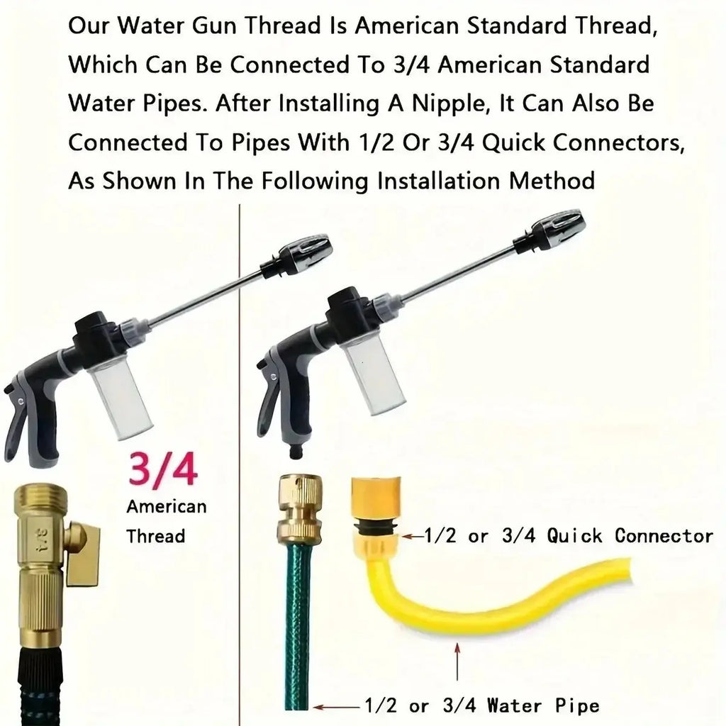 High-Pressure Car Washer with Foam Spray Gun, Car Foam Sprayer, Durable Long Handle Plastic Design, Ideal for Cars, Trucks, Suvs, Outdoor Gardening