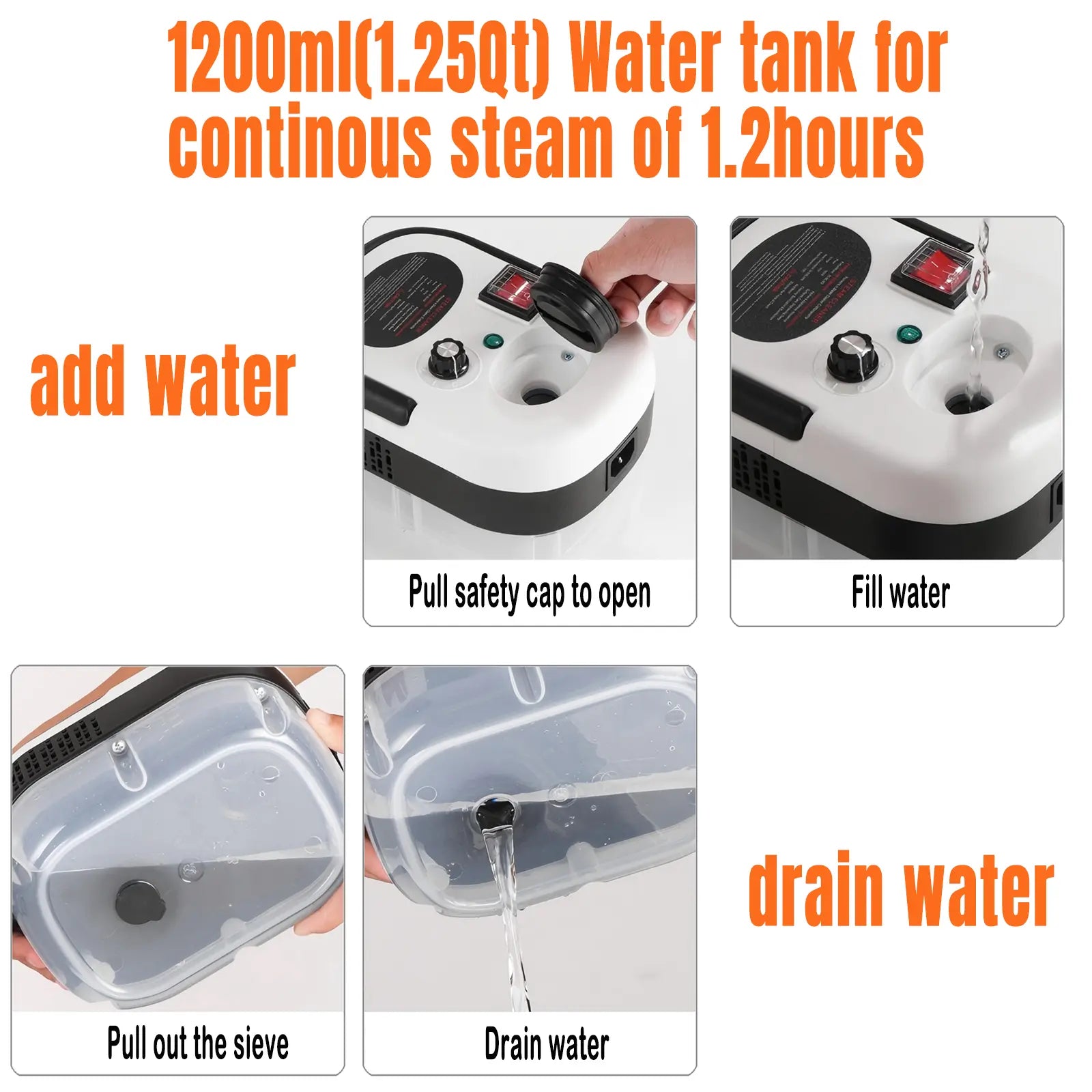 2500W Handheld Steam Cleaner High-Temperature 221 ℉ & High-Pressure 3.0Bar Portable Car Steamer with 20 Accessories for Kitchen Grease Car Detailing & Bathroom Cleaning